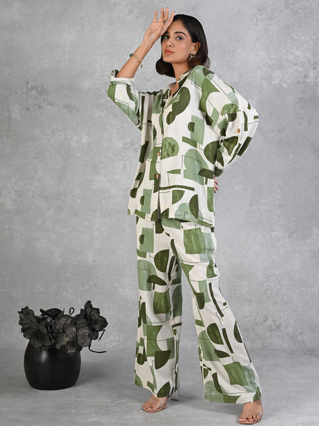 AC&F Printed Shirt & Trousers Co-Ord Set