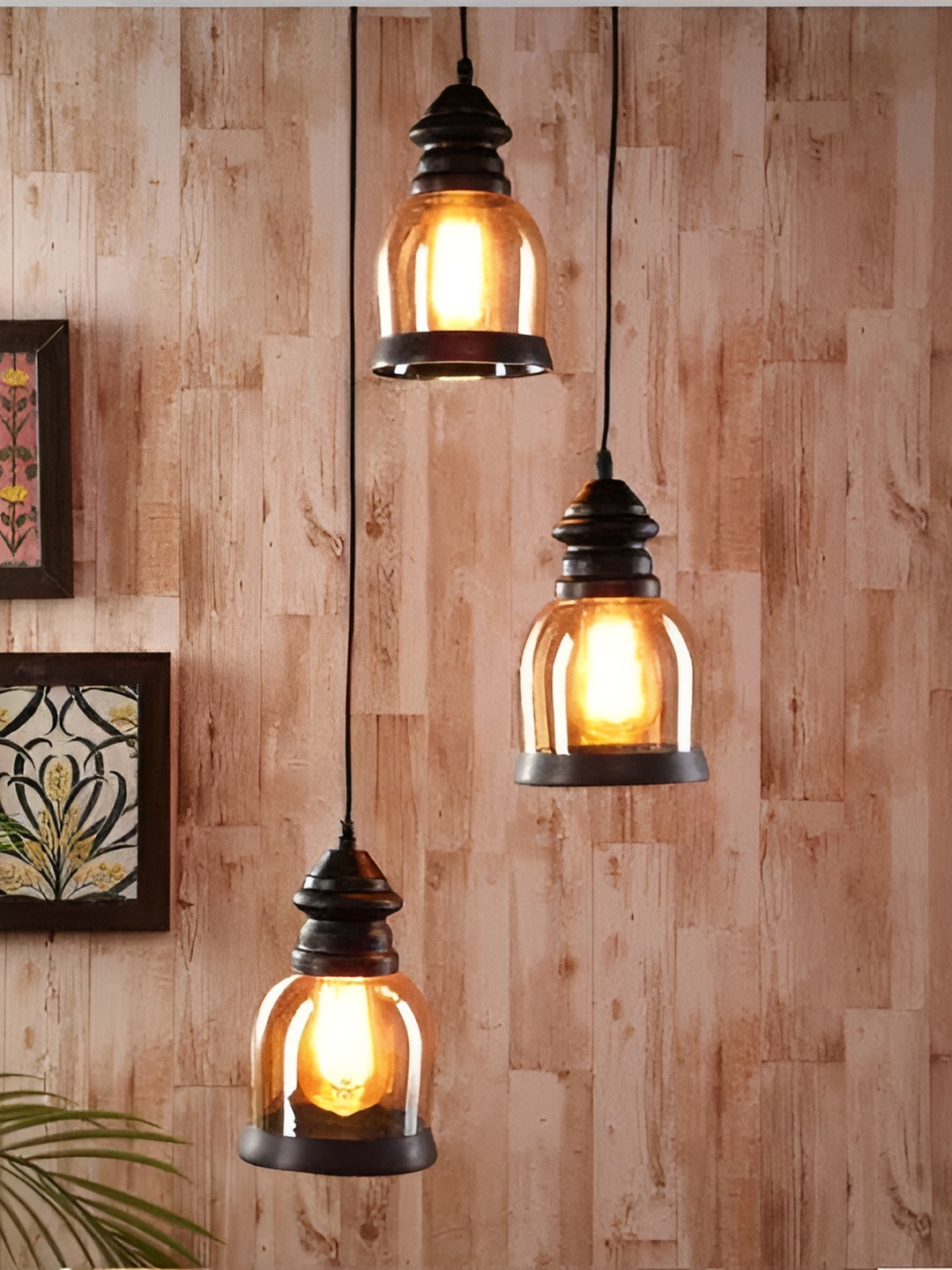 KINIS Modern and Unique Style Brown Glass Quirky Ceiling Lamp