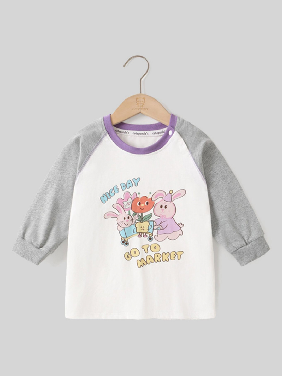LULU & SKY Girls Printed Drop-Shoulder Sleeves Relexed Fit T-shirt