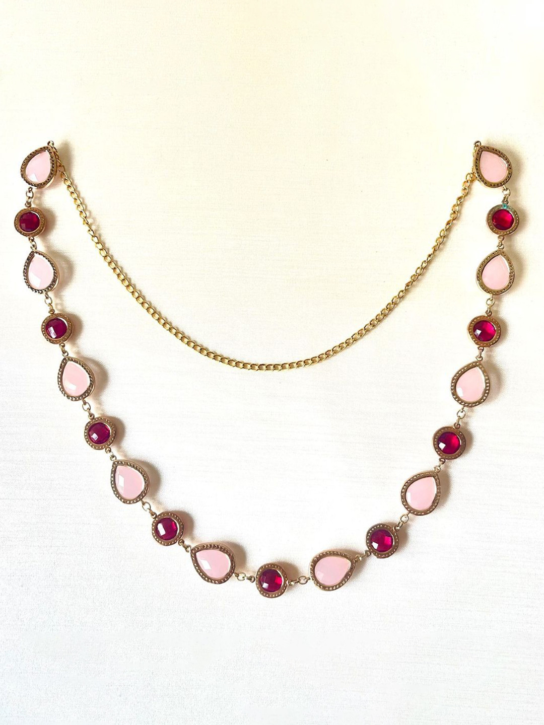 JewelTreeTz Gold-Plated Quartz Stone Studded Necklace