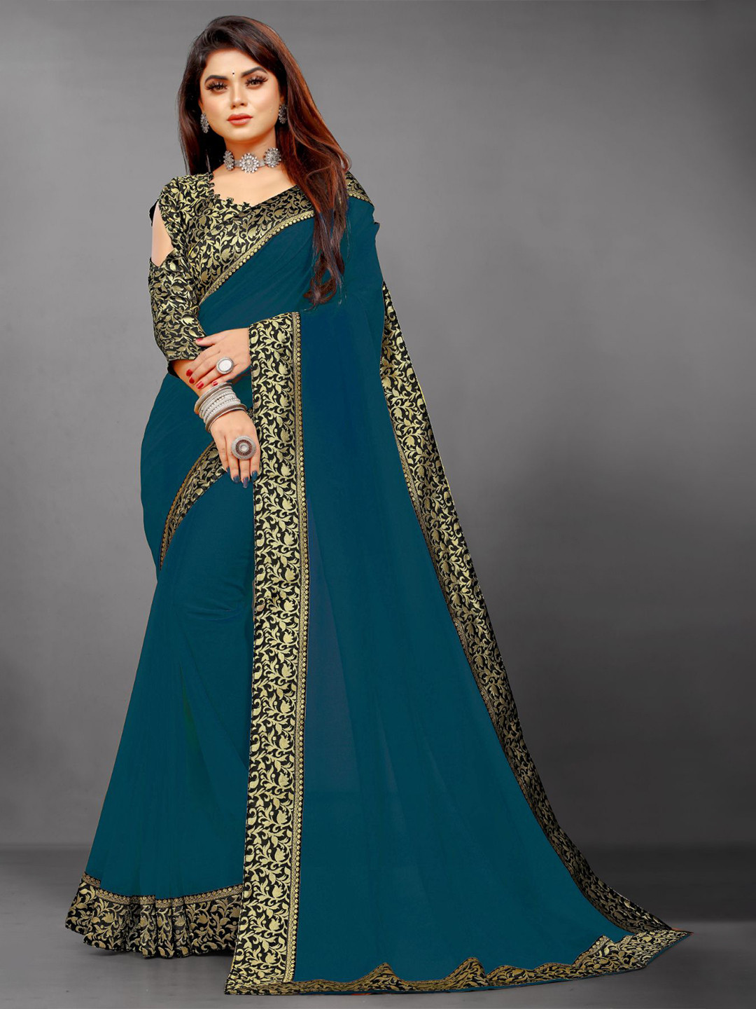 limtd Women Solid Sarees With Blouse Piece