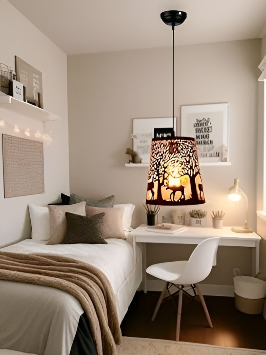 KINIS Modern and Unique Style Black & Gold-Toned Quirky Ceiling Lamp