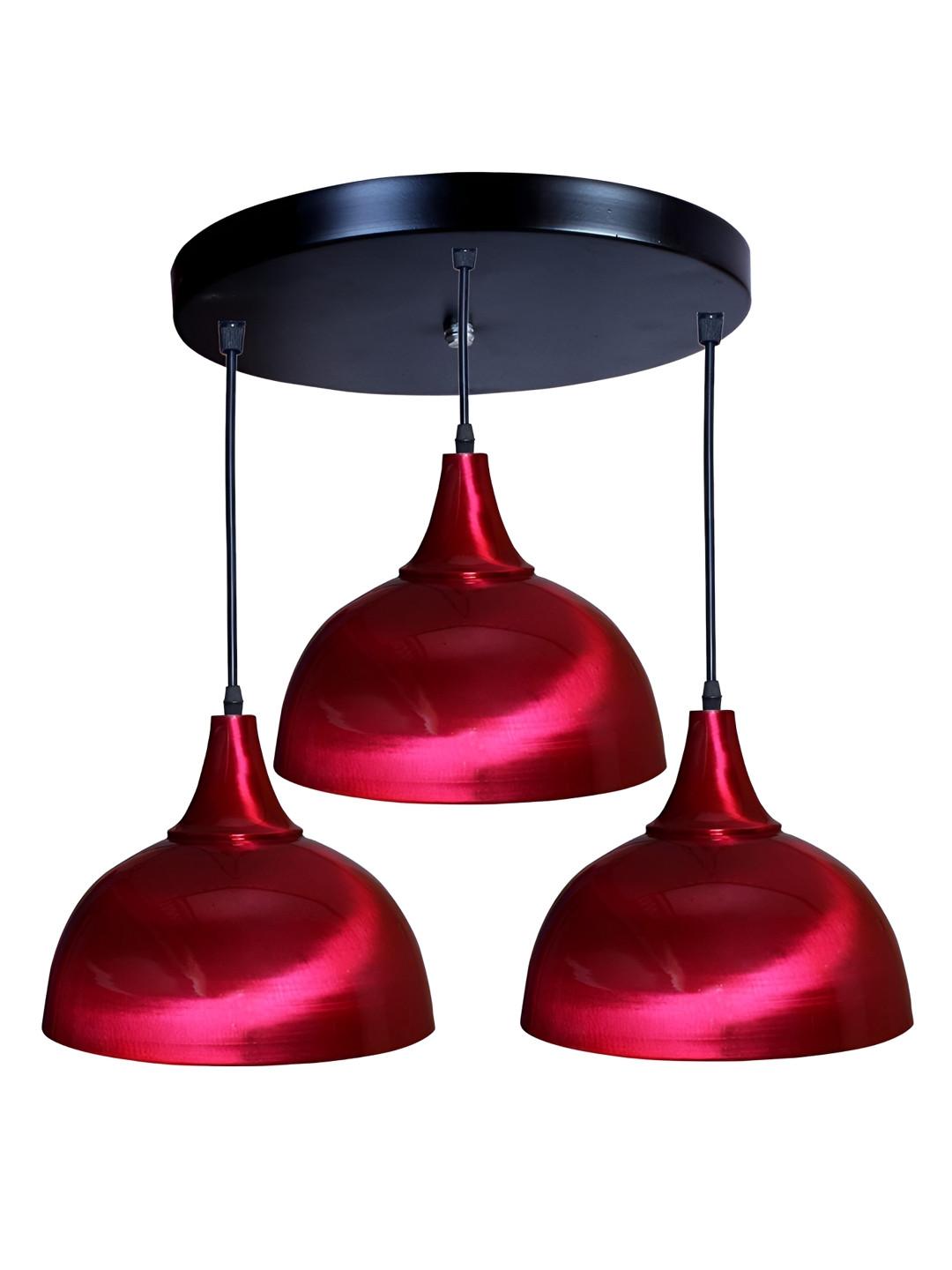 KINIS Maroon & Pink Textured Aluminium Abstract Shaped Ceiling Lamp