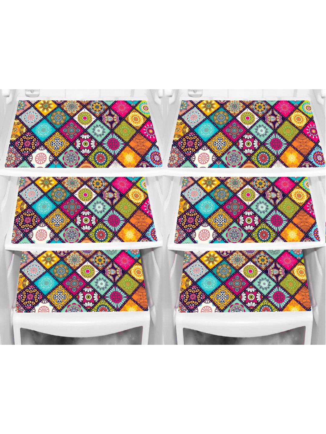 Aura Set of 6 Piece Printed Heat Resistant Fridge Mats