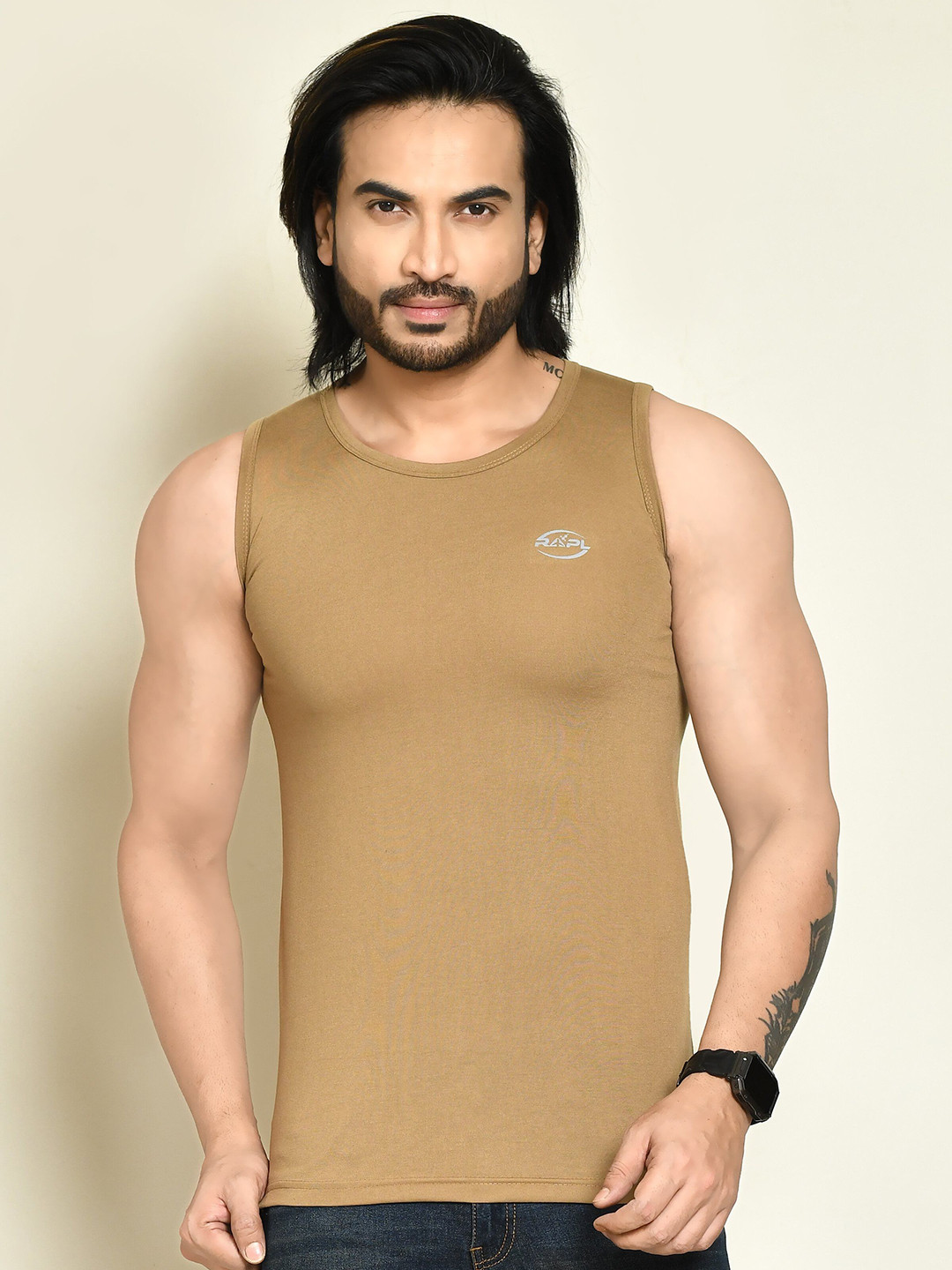 RAPL Gym Vests M_Sd_PS_Sando_Khaki_S