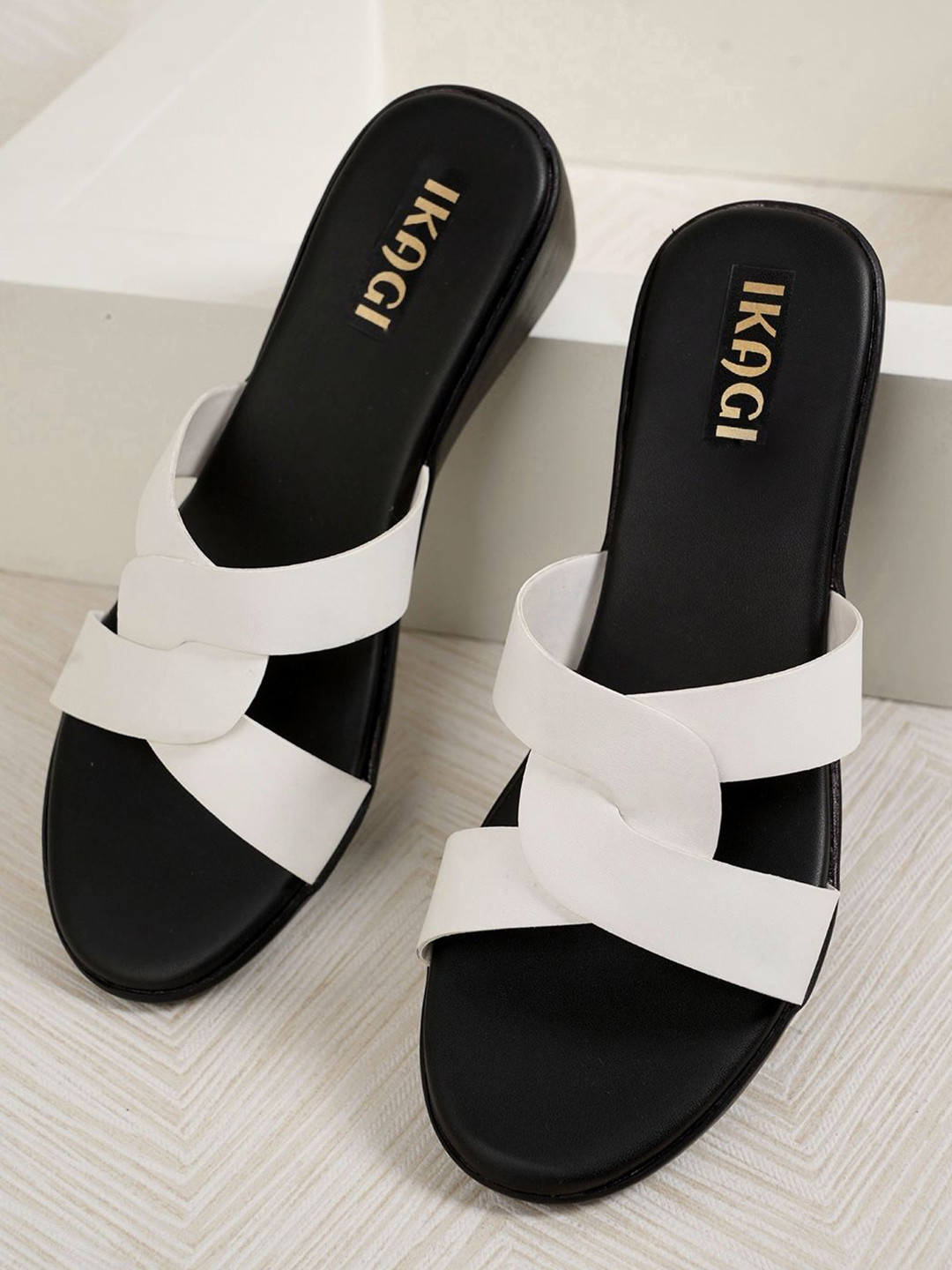 IKAGI Women Wedding & Casual Platform Synthetic Mid-Top Slip-On Wedge Heel Sandals