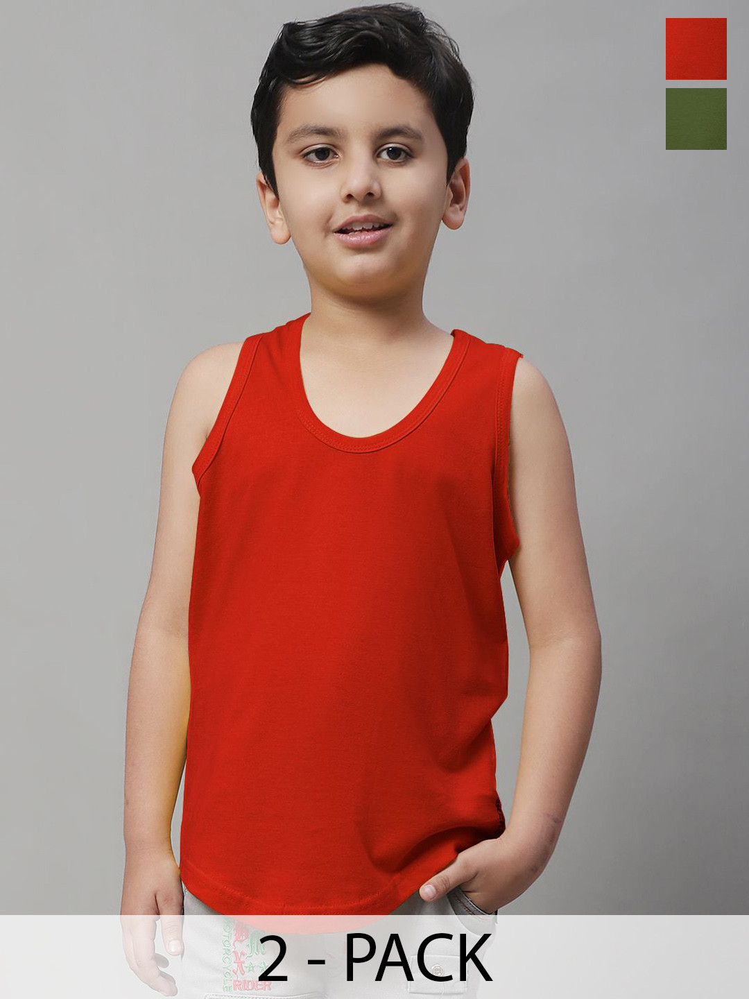 Friskers Boys Pack Of 2 Cotton Basic Vests 070525KDC-03-34