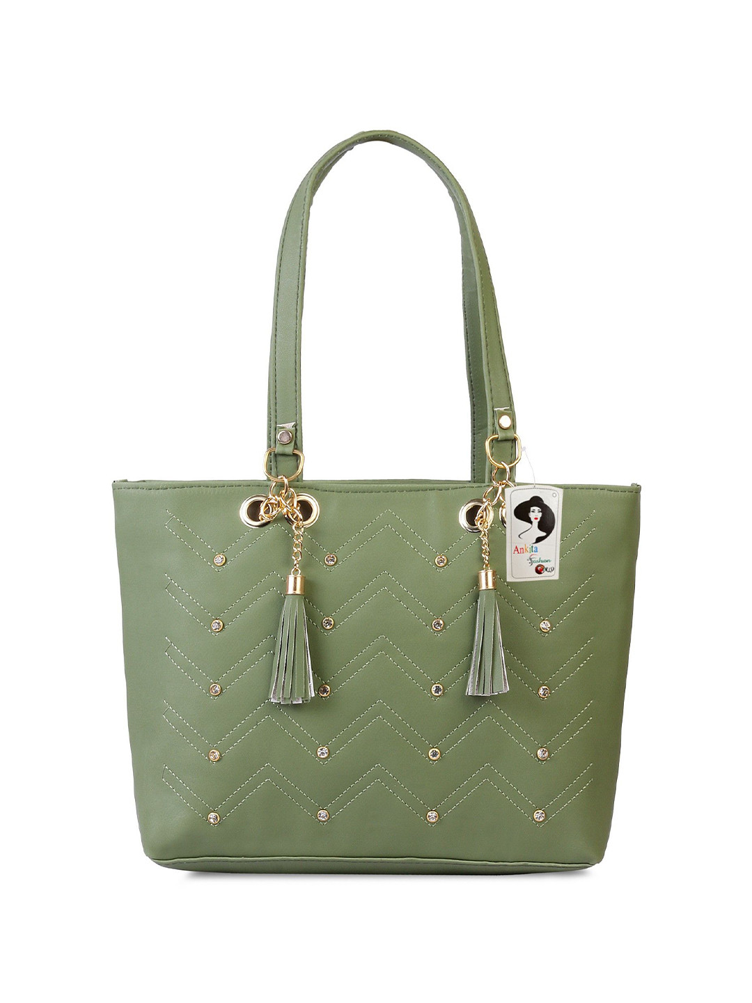 Ankita Fashion World Embellished PU Structured Shoulder Bag with Quilted