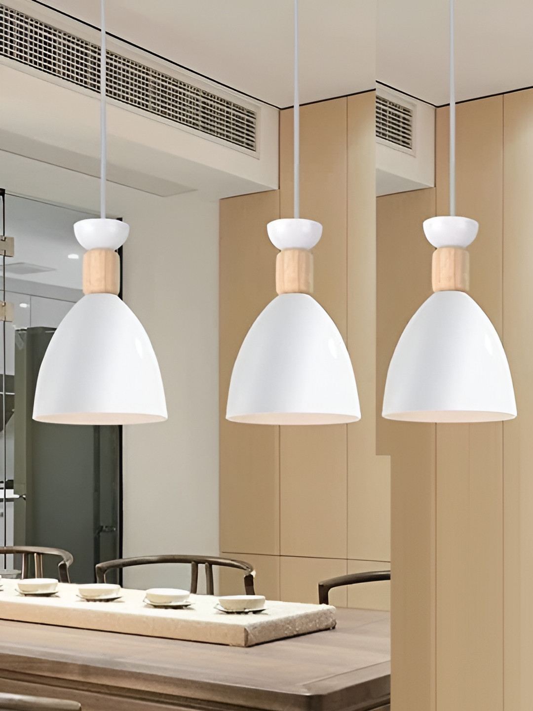 KINIS 3 Pcs Modern and Unique Style White Aluminium Quirky Ceiling Lamp