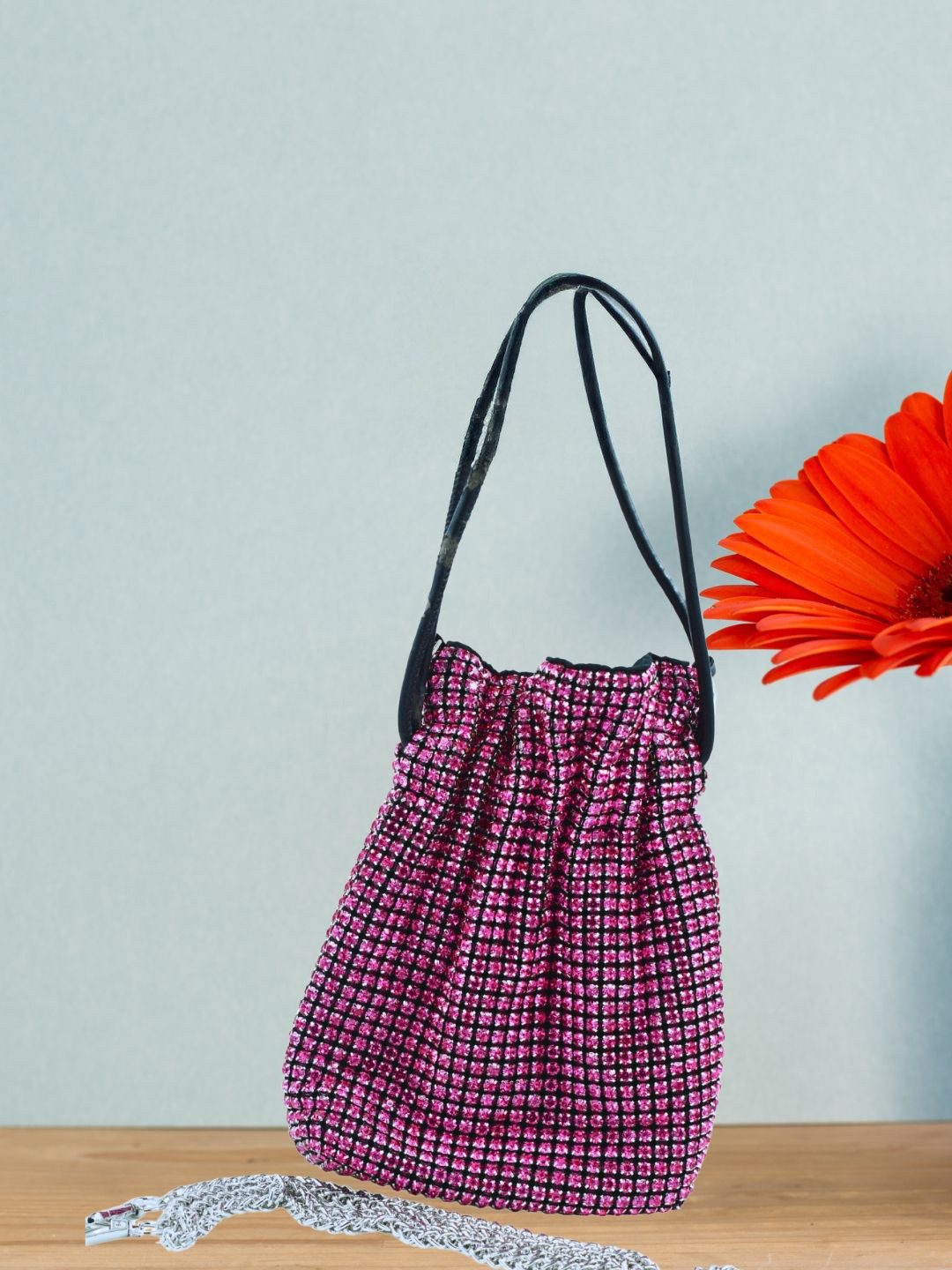 J & C Fashion Arena Rhinestone Embellished Potli Clutch