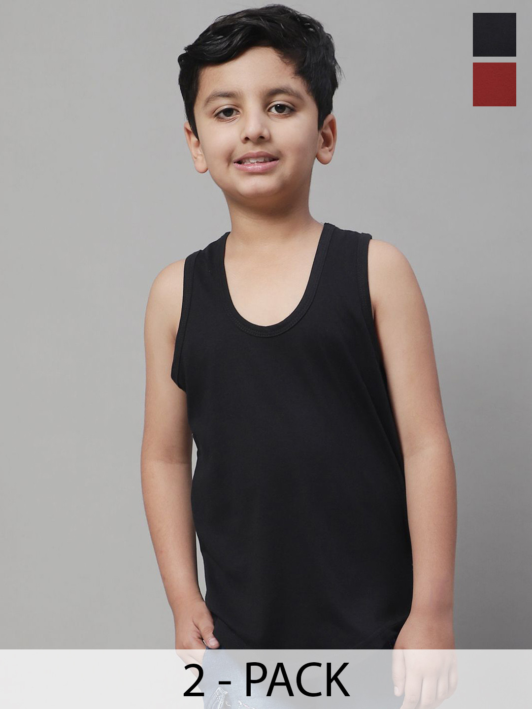 Friskers Pack Of 2 Cotton Basic Vests 070525KDC-01-14