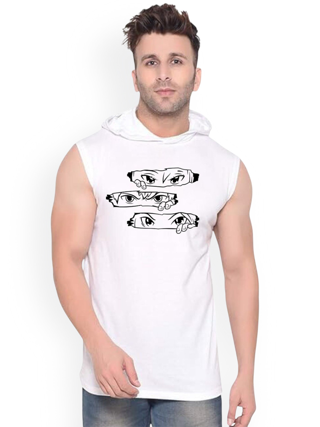 Fashnobic Eye Printed Gym Vest K__print-64_gym_vest_white