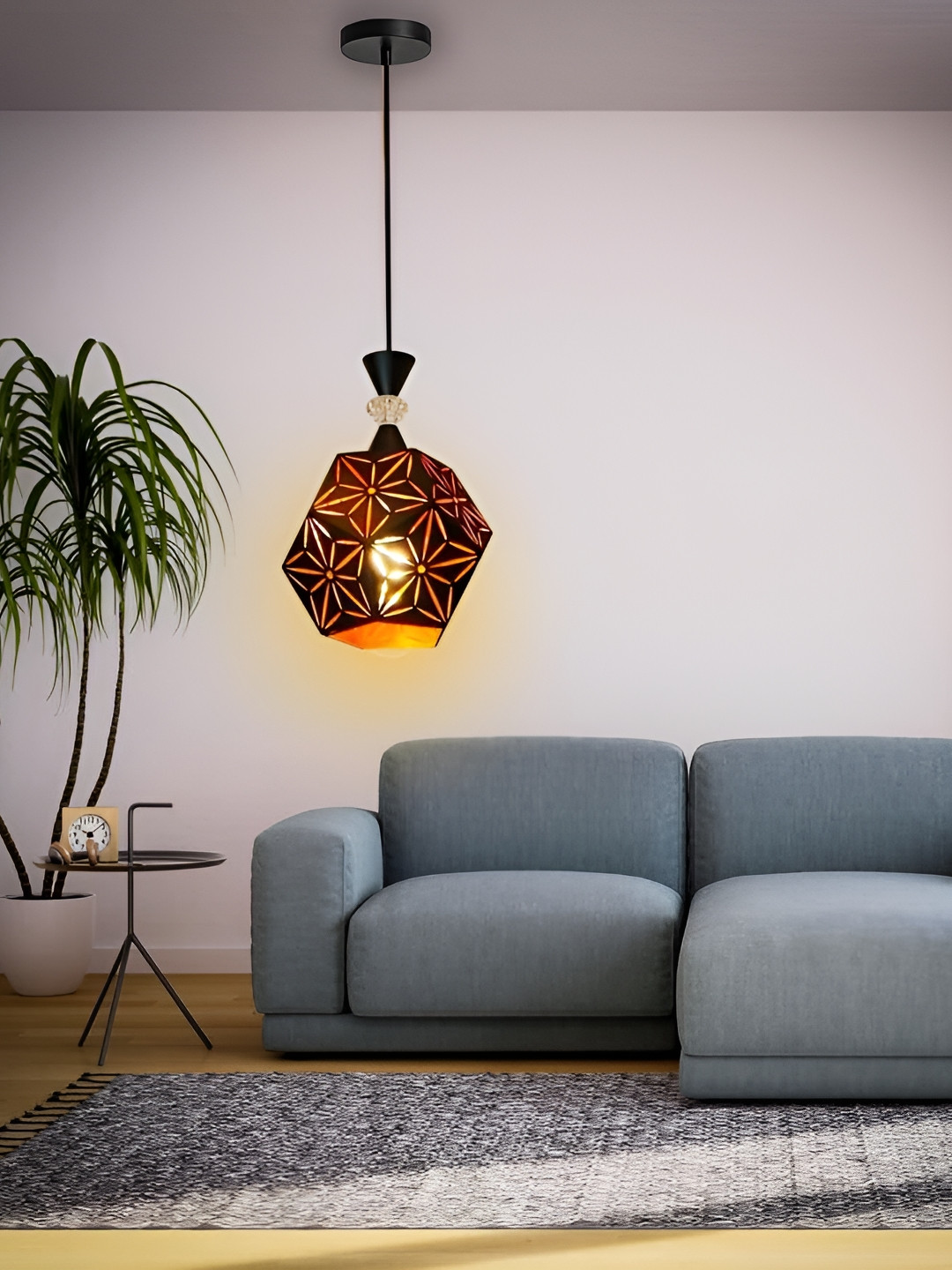 KINIS Modern and Unique Style Black & Brown Textured Ceiling Lamp