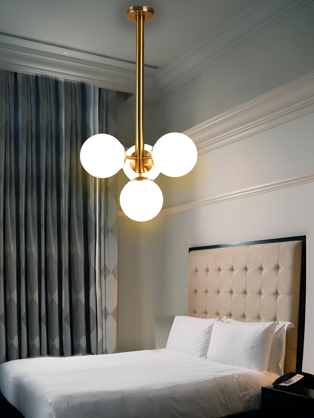 KINIS Gold-Toned & White Quirky Hanging Light Ceiling Lamp