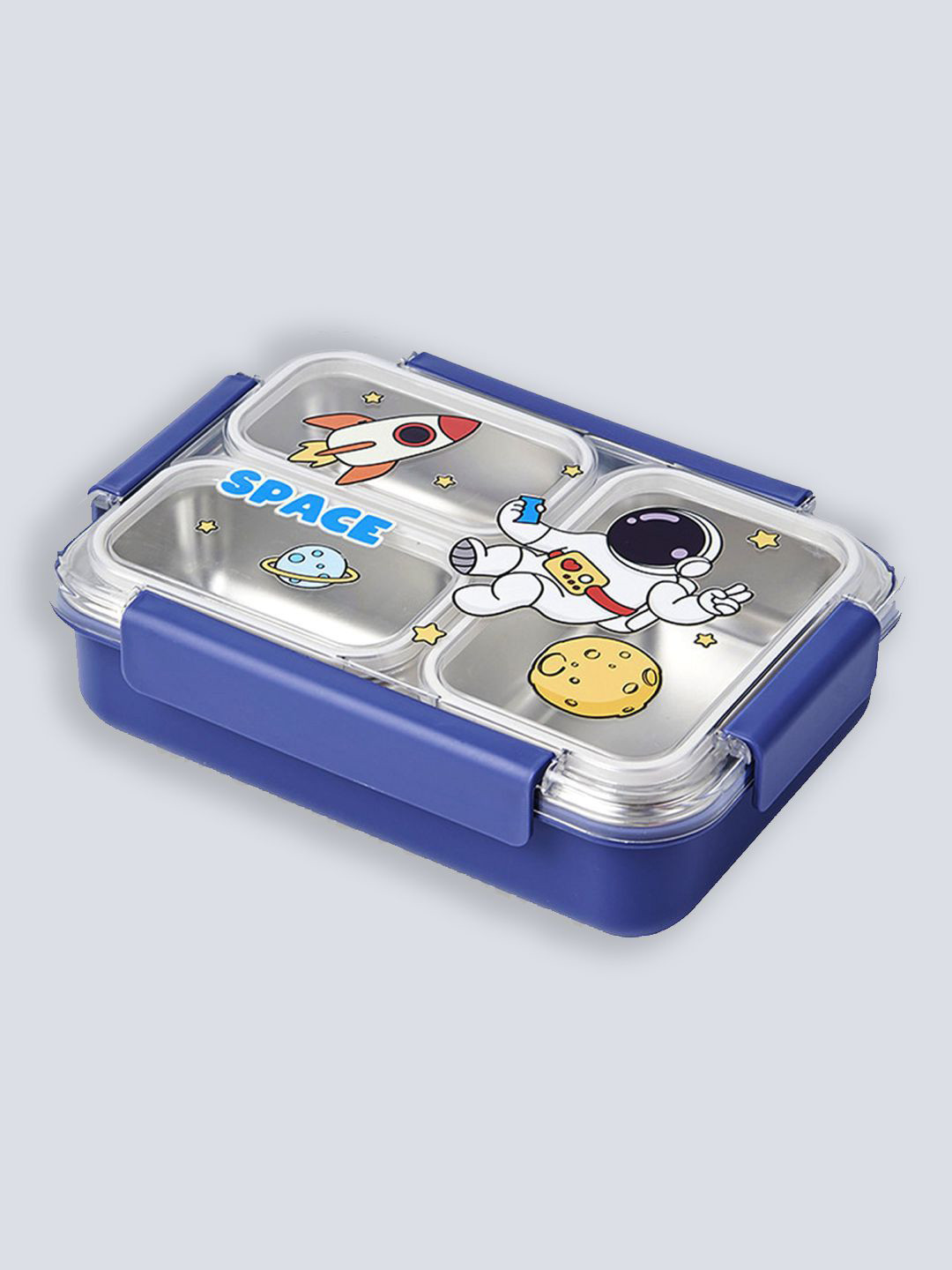 Little Surprise Box LLP Astronaut Theam Microwave Safe Lunch Box With Spoon and Fork