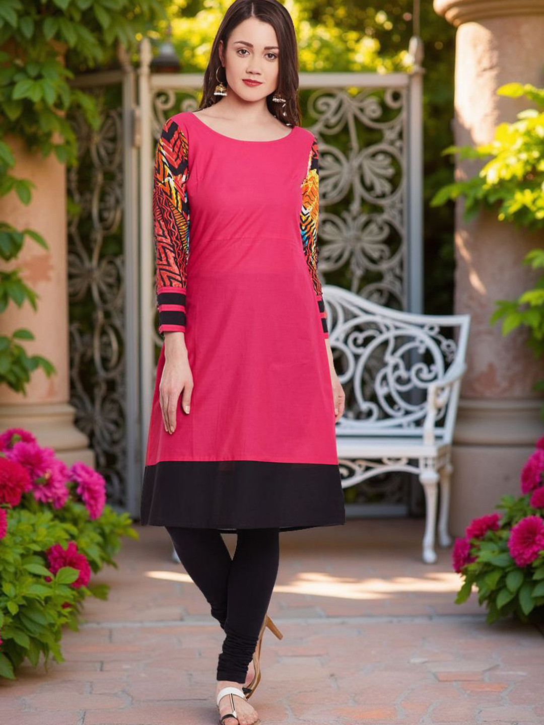 Pannkh Round Neck Long Sleeves A-line Kurta