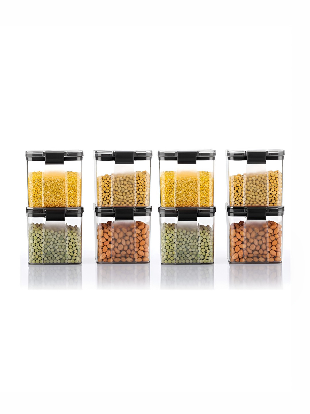 Aura Black Plastic Leak Resistant Clip-On Jar-700ml