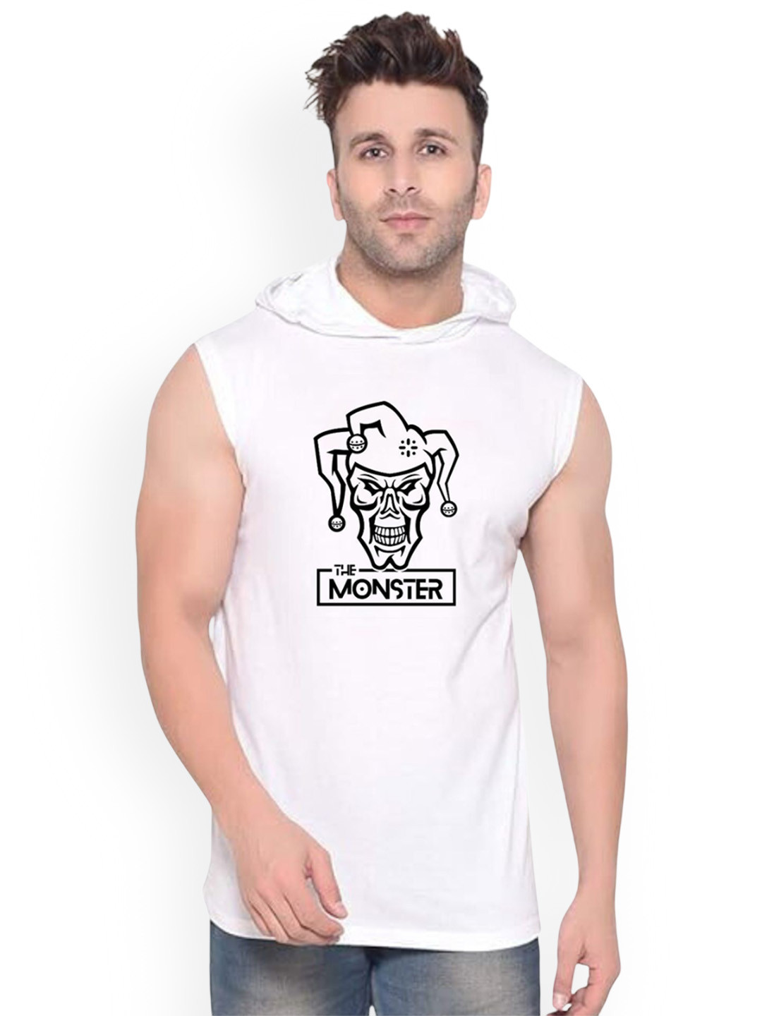 Fashnobic Monster Printed Gym Vest K__print-129_gym_vest_white