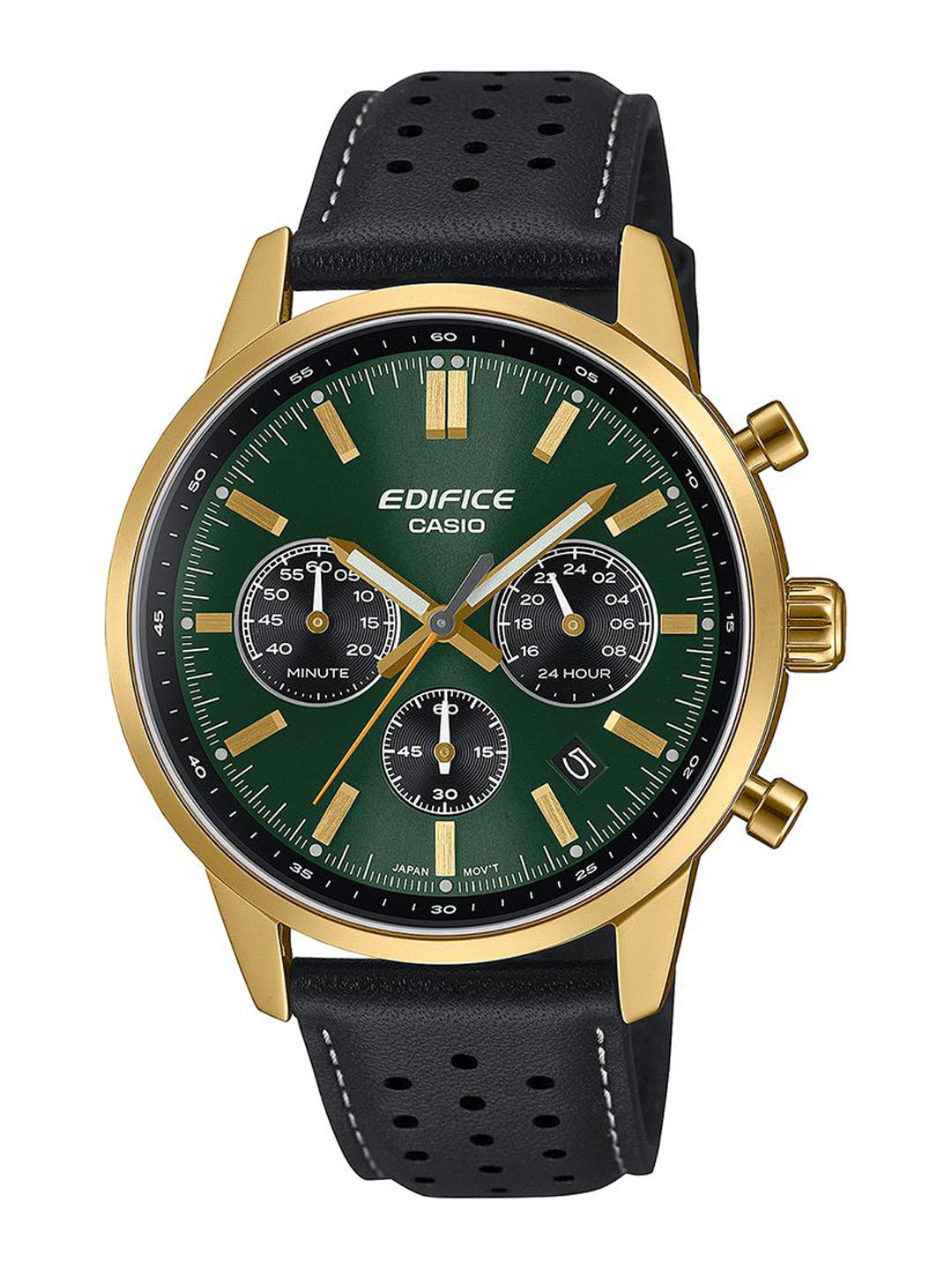 CASIO Men Dial & Leather Cuff Straps Analogue Watch ED658