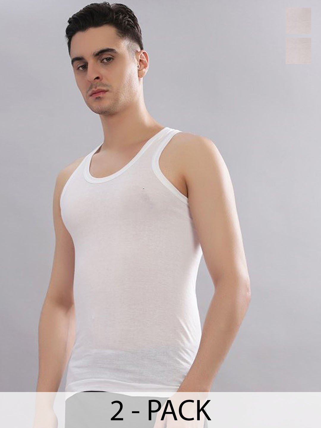 CAVENDERS Pack Of 2 Scoop Neck Long Lasting Basic Vests - c50=SWIFT---2---85