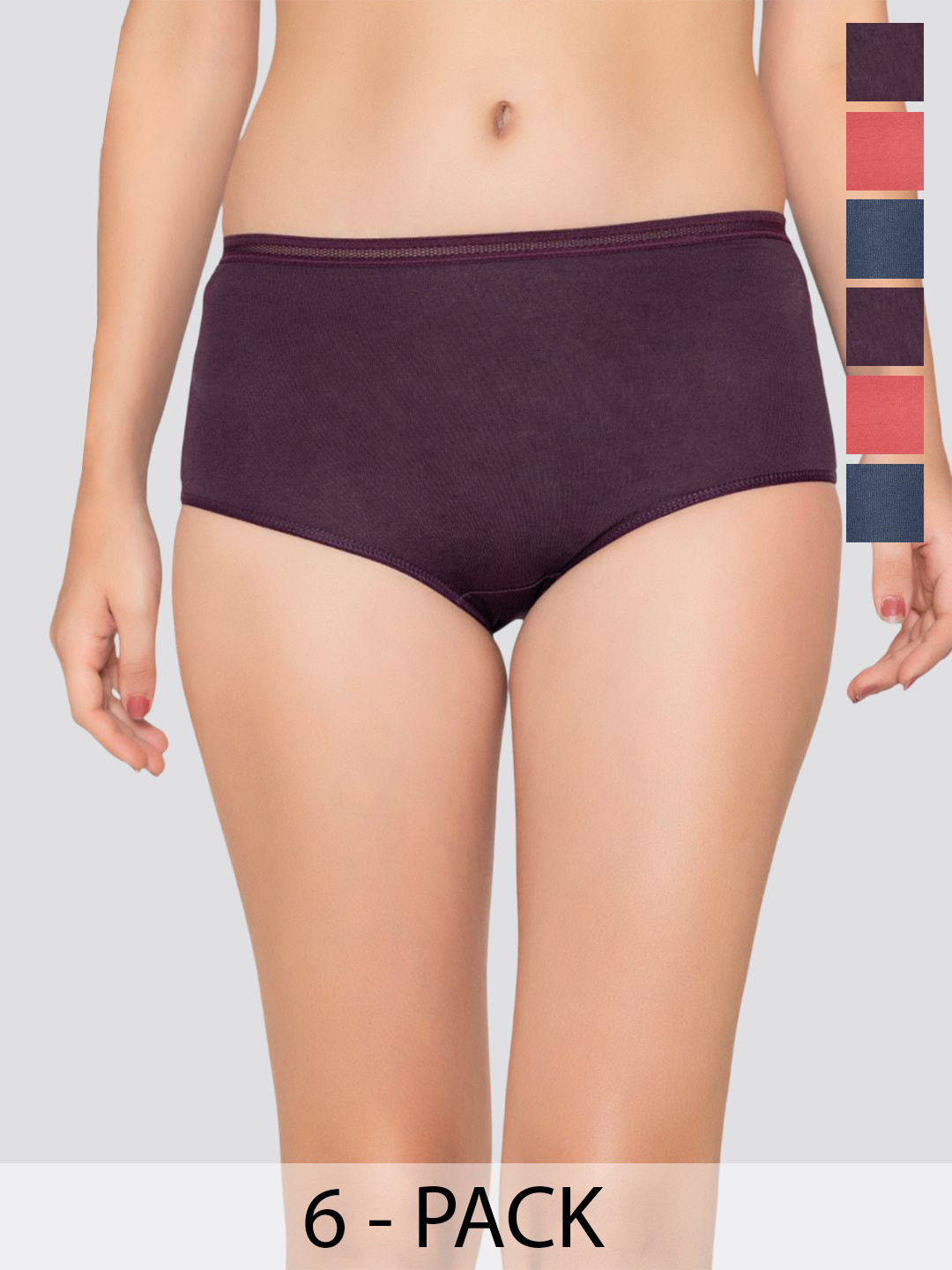 Kalyani ORION Pack of 6 Women High-Rise Hipster Briefs