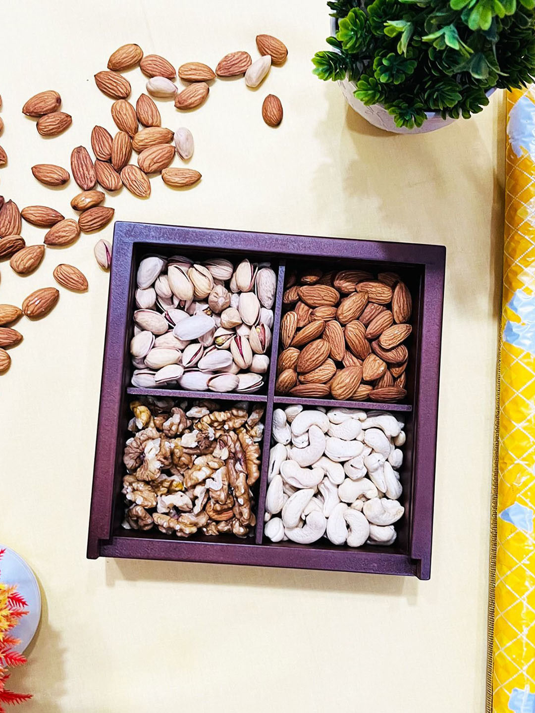 Angira Handicrafts Brown Wood Flip Top Box Container Set