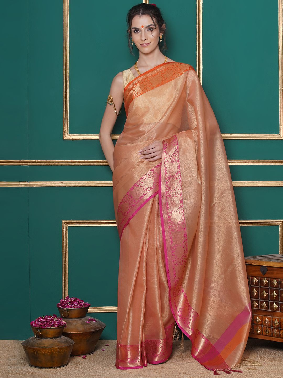 LABEL KASHI Ganga Jamuna Zari Banarasi Saree