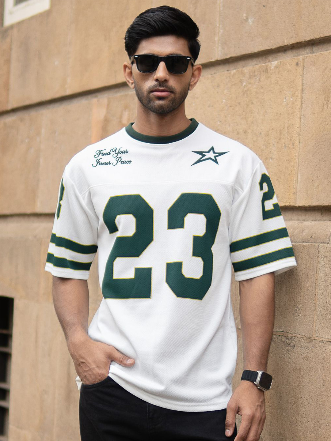 Powerlook Men Varsity Printed Round Neck Round T-shirt
