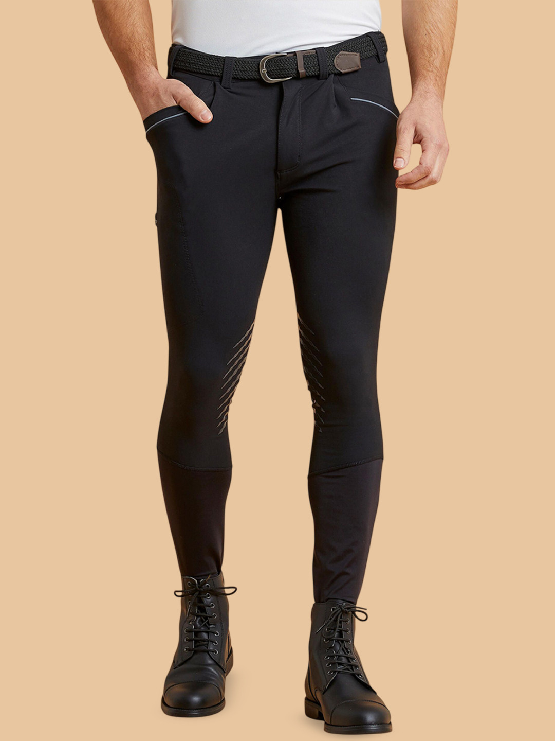 Decathlon Fouganza Mens Printed Classic Horse Riding Jodhpurs 900