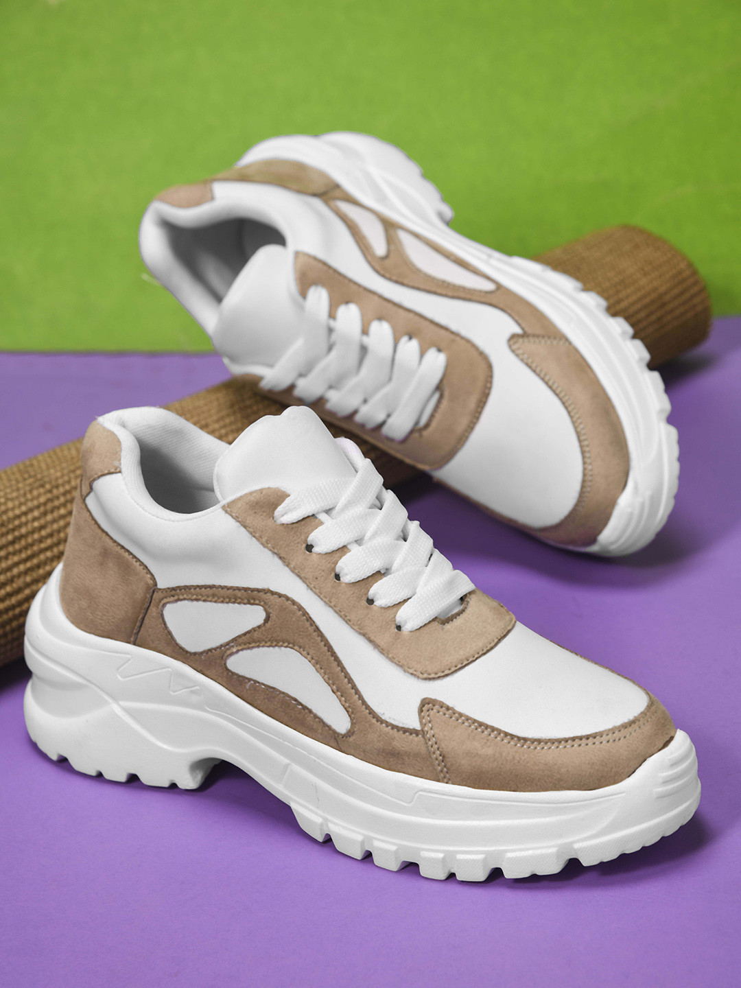 Froh Feet Women Colourblocked Chunky Comfortable Sneakers