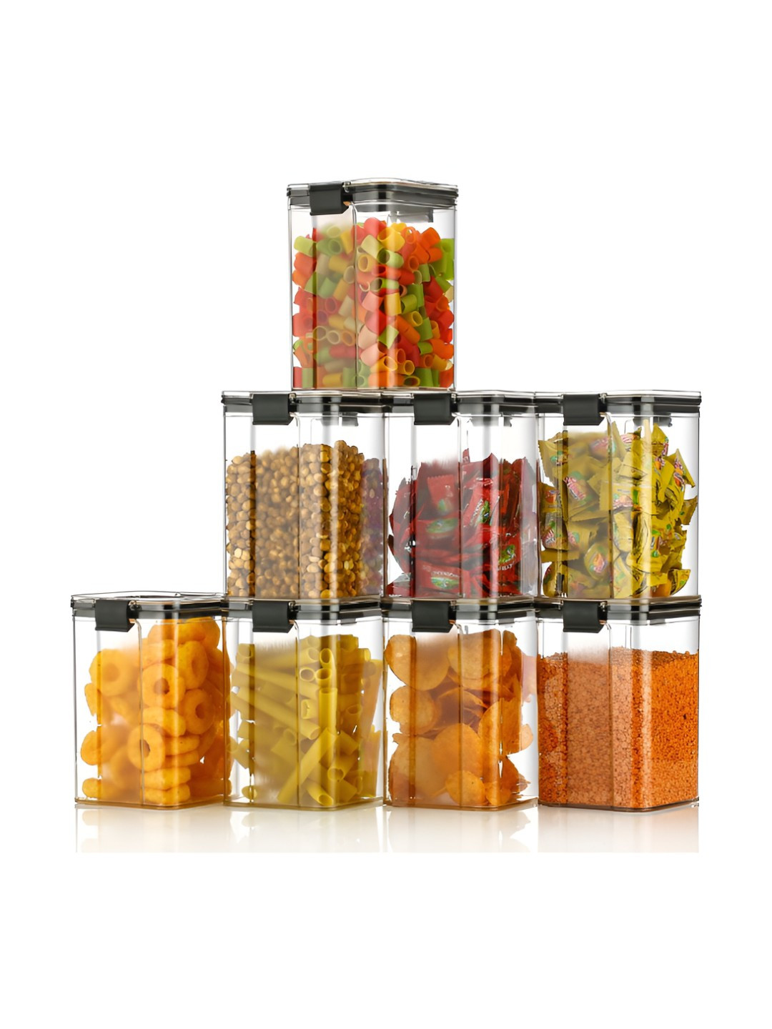 Aura Black Plastic Leak Resistant Clip-On Jar-1.1L