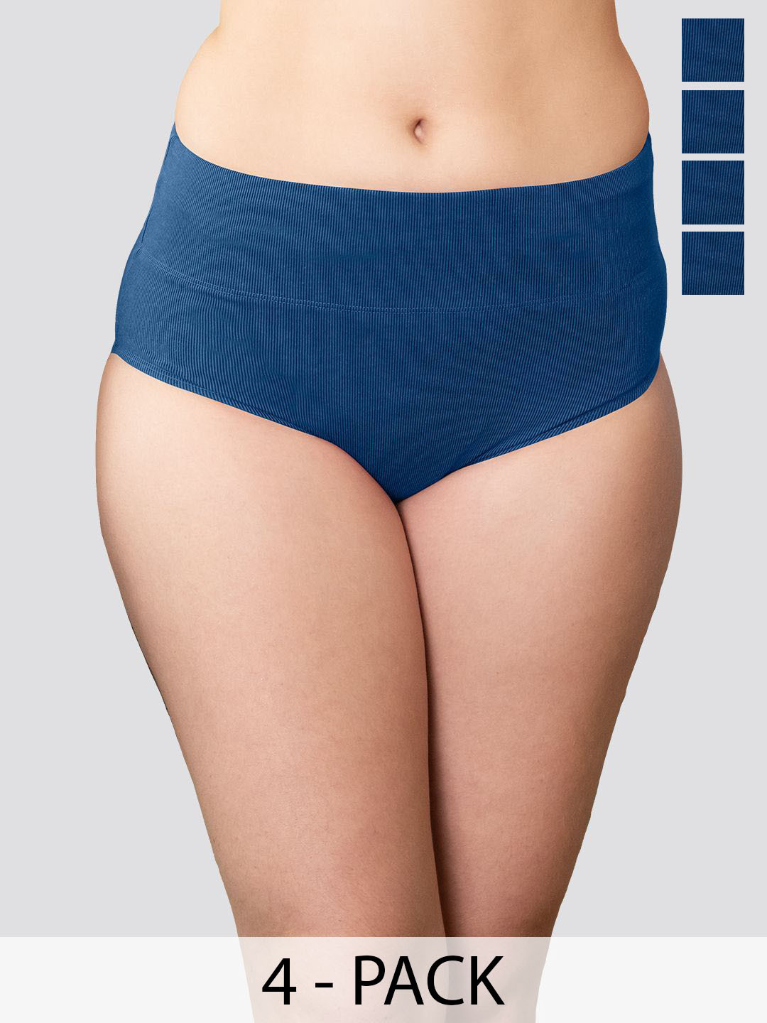 Kalyani Isac Pack Of 4 High-Rise Cotton Tummy Control Briefs