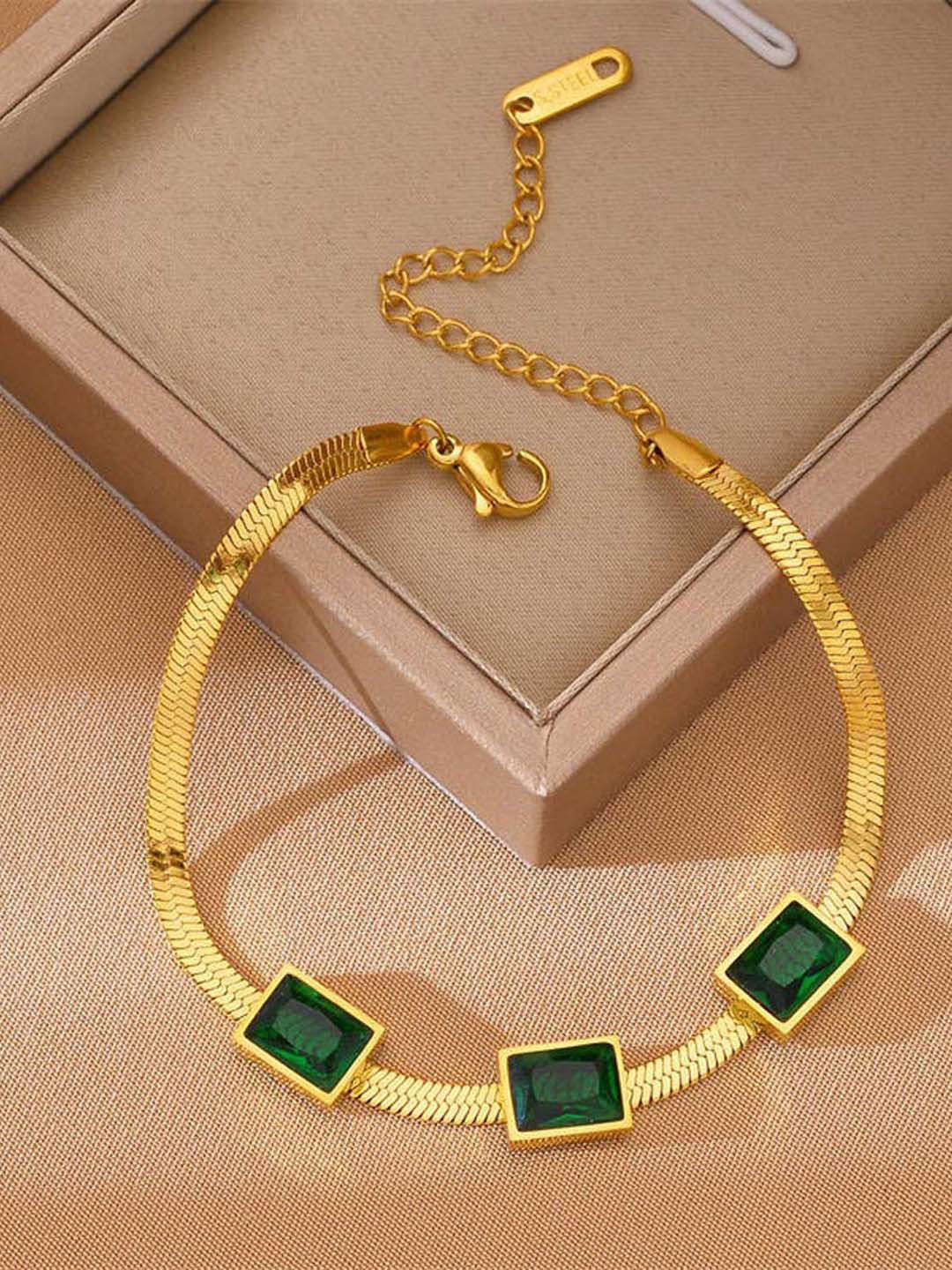 GOLDIWALA Women Lobster Closure Gold-Plated Bangle-Style Bracelet