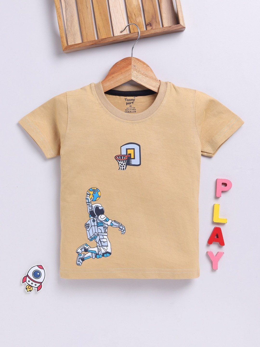 Toonyport Boys Printed Applique T-shirt