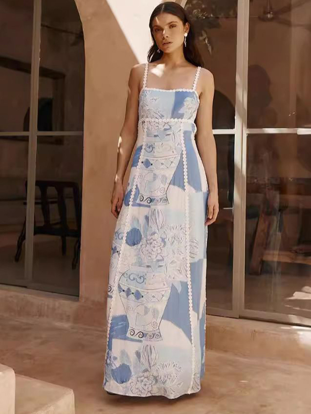 Routes by All About You Print Linen A-Line Dress