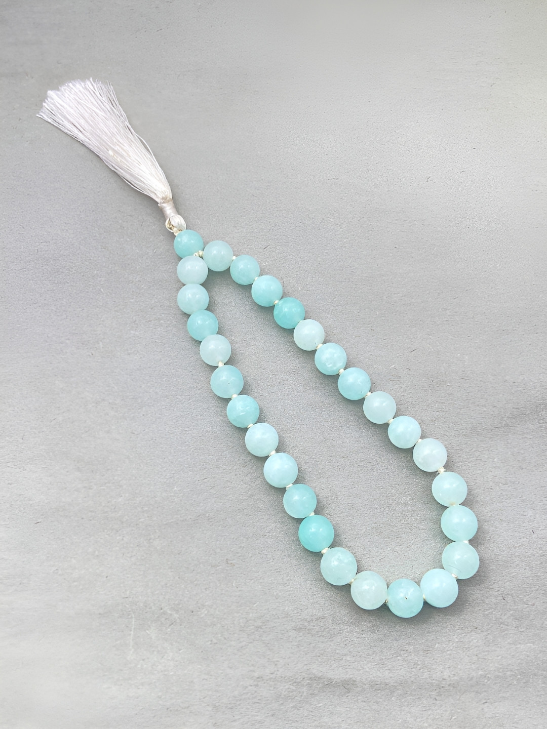 RDK Pocket Japa Mala With 27+1 Aquamarine Beads