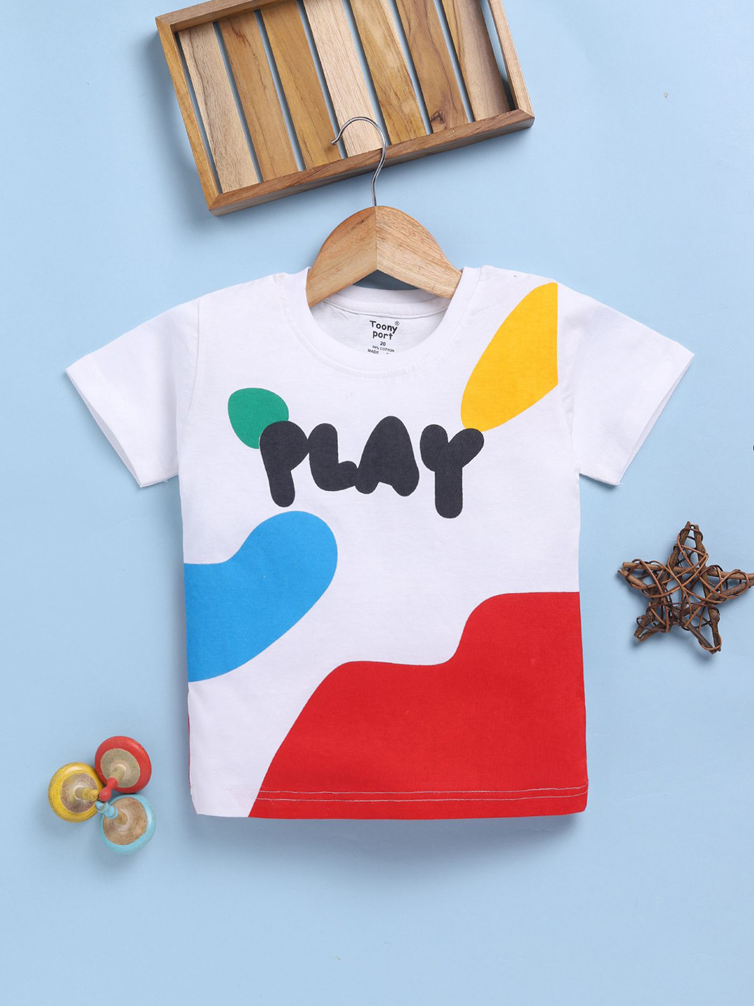 Toonyport Boys Typography Printed Applique T-shirt