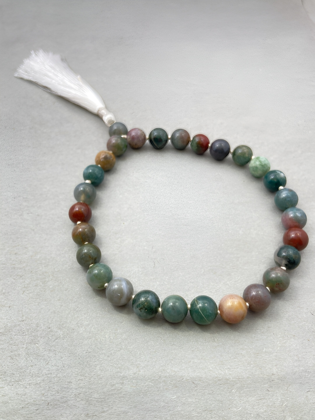 RDK Green & Brown Moss Agate Beaded Pocket Japa Mala