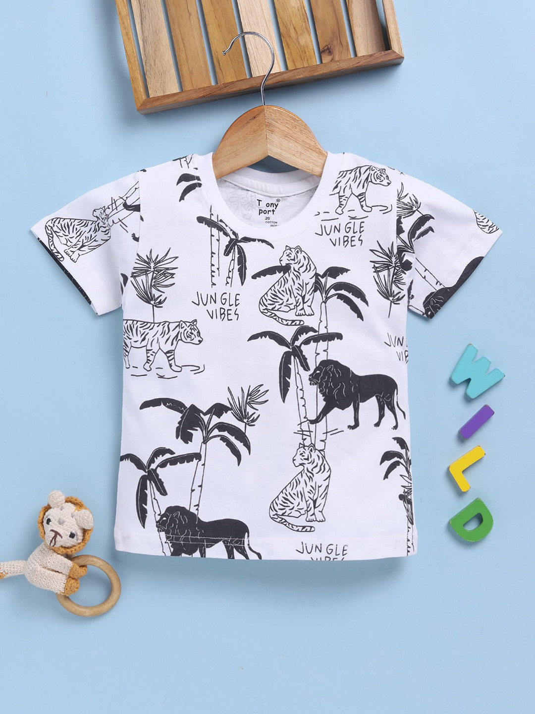 Toonyport Boys Floral Printed Pockets T-shirt