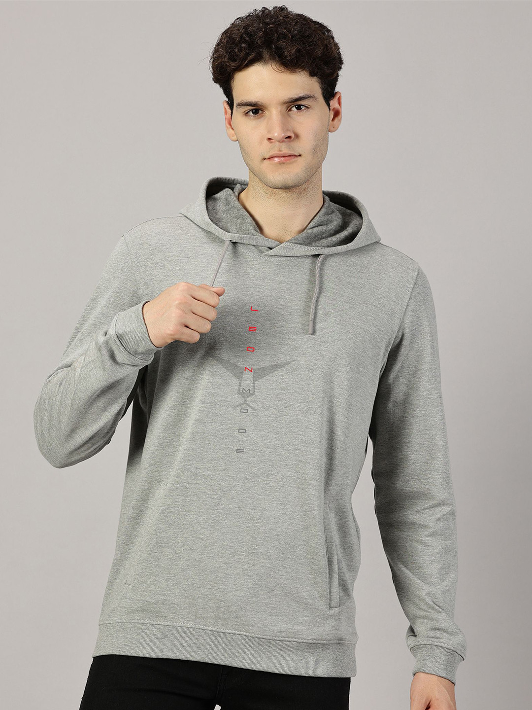 LEON Men Mode Printed Hooded Sweatshirt