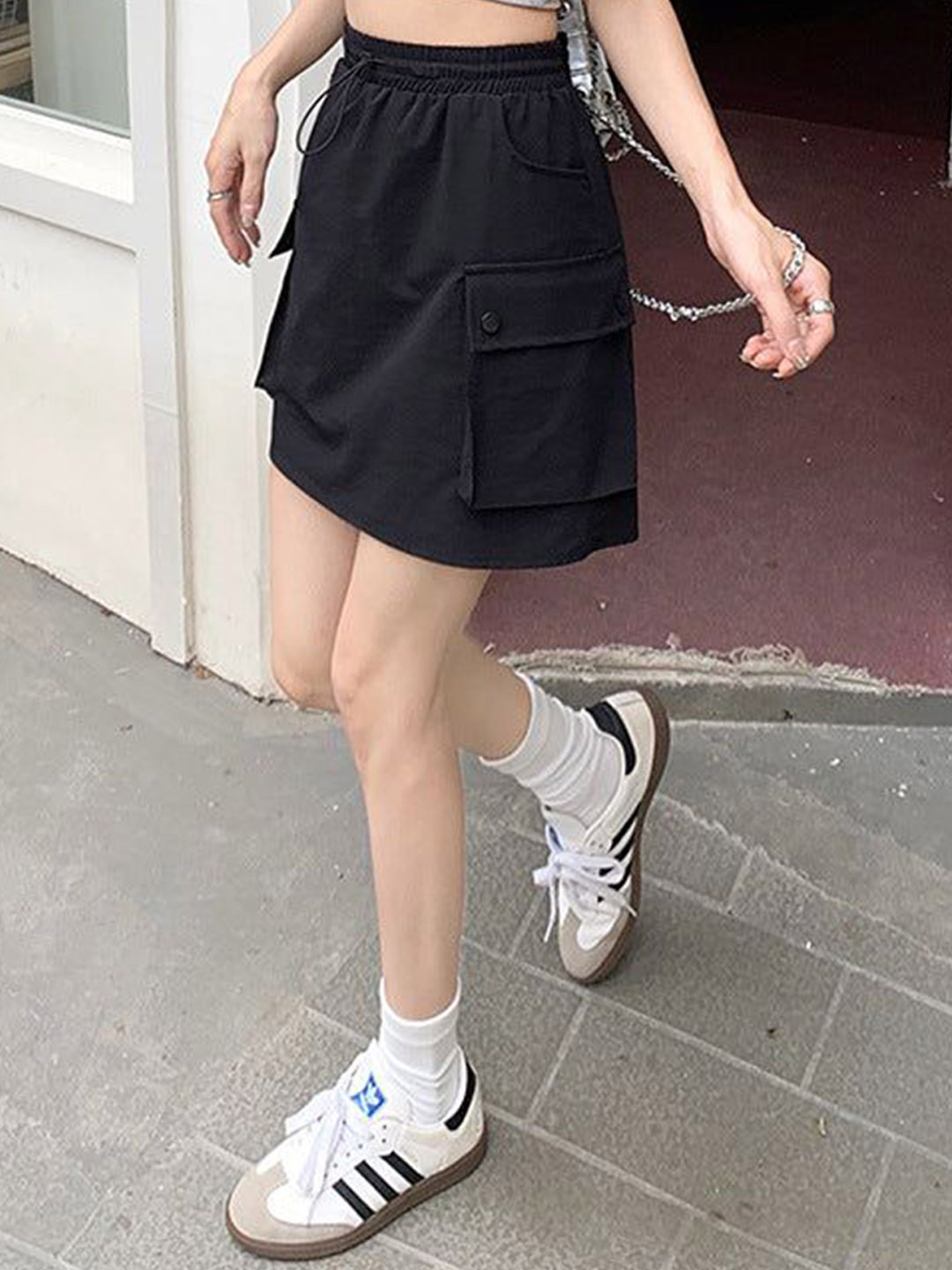 Outzidr A-Line Mini Side Pocket Skirt