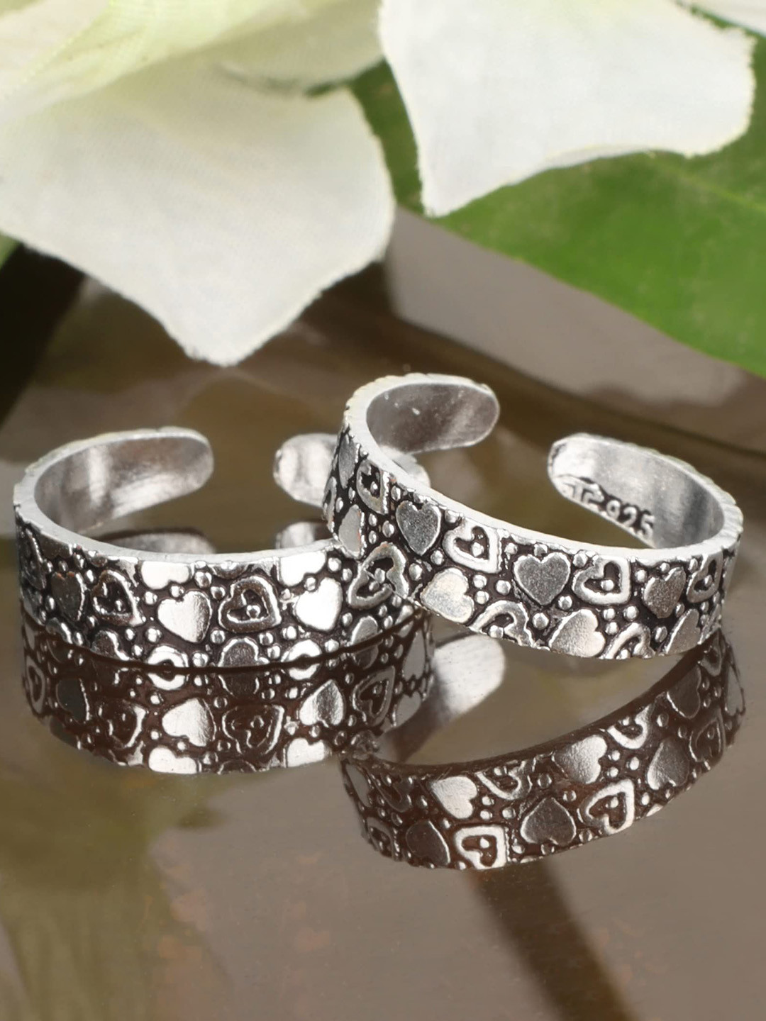 Silver Chest Oxidised Toe Rings