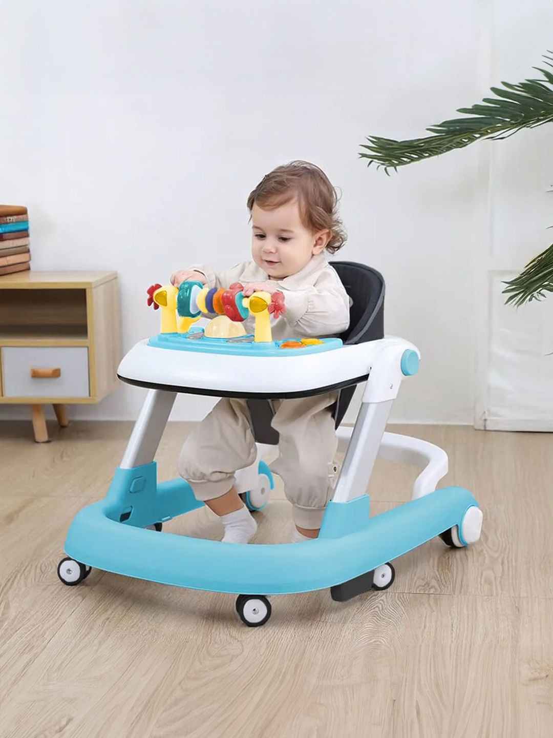 StarAndDaisy 2-In-1 Tiny Step Height Adjustable Smart Baby Walker