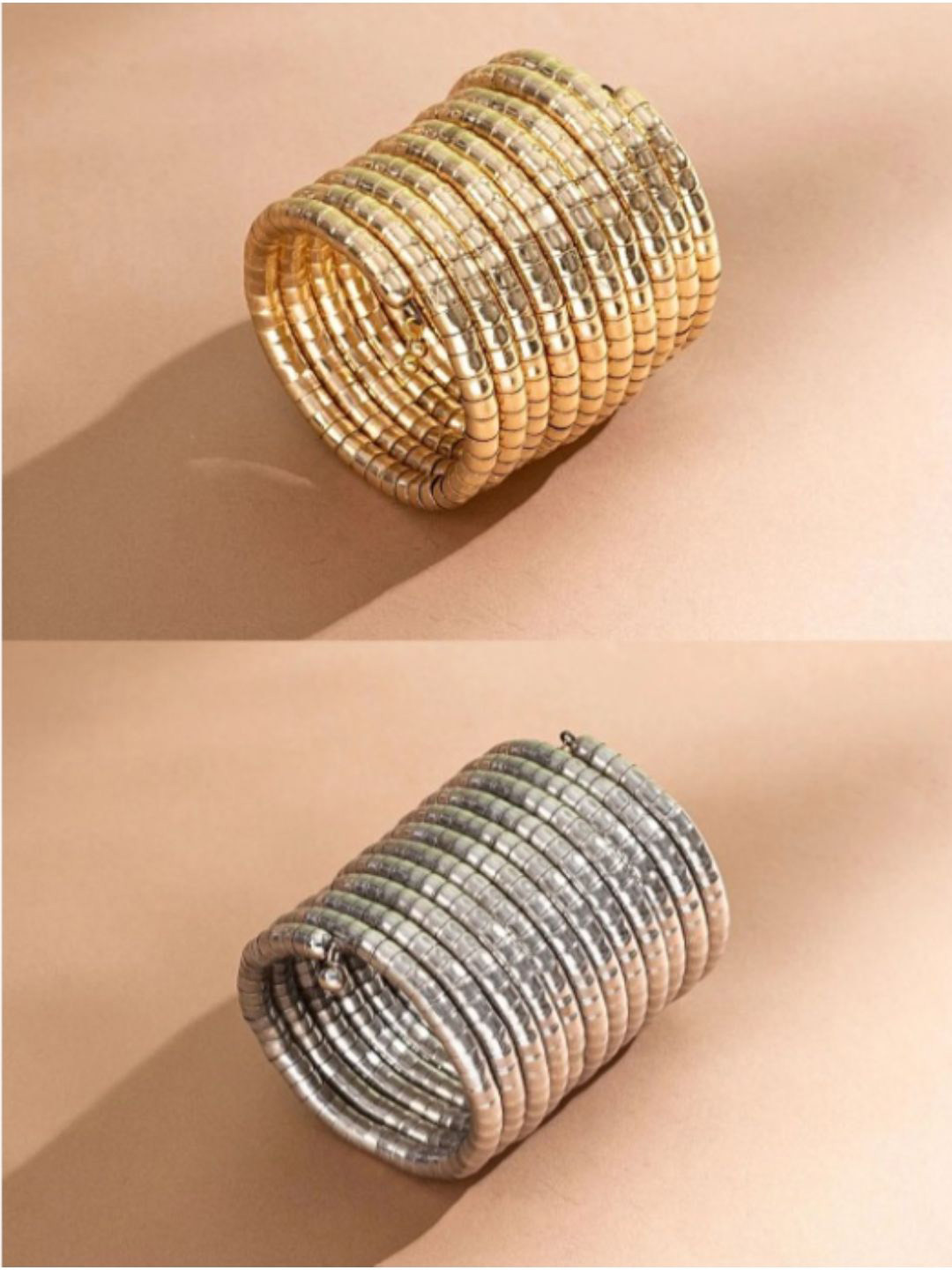 NVR Women Gold & Silver Plated Viral Spiral Combo Bangles
