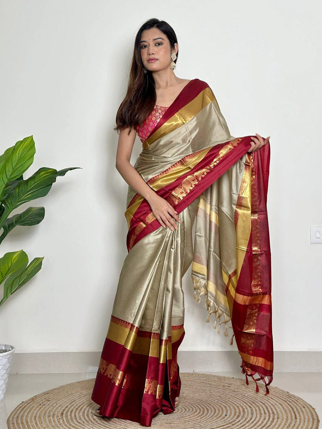 A S CREATION Silk Cotton Paithani Saree