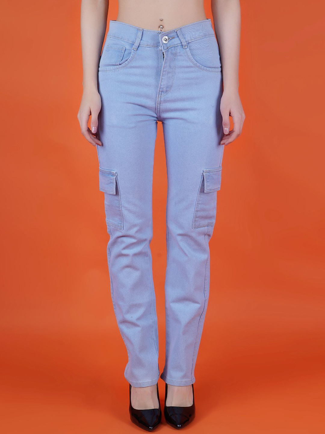 SZN Women Classic Dad Fit Mid-Rise Baggy Denim Jeans