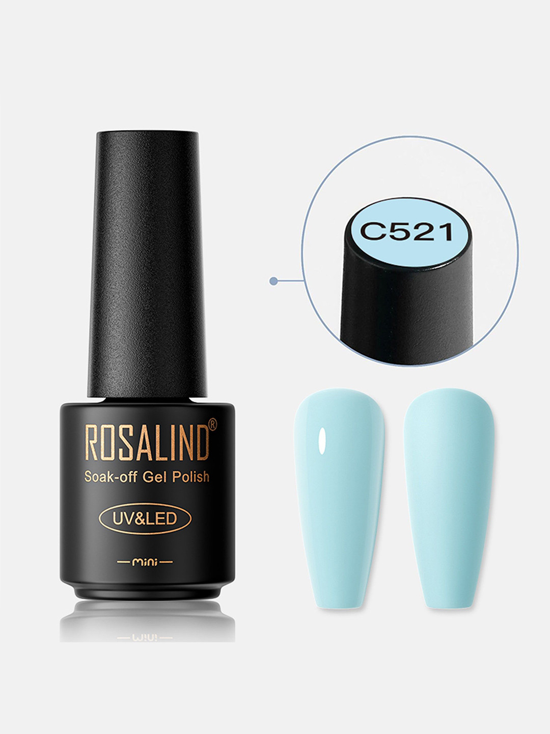 ROSALIND Soak-Off UV & LED Long-Wearing Gel Polish - 7 ml - C521 Turquoise Blue