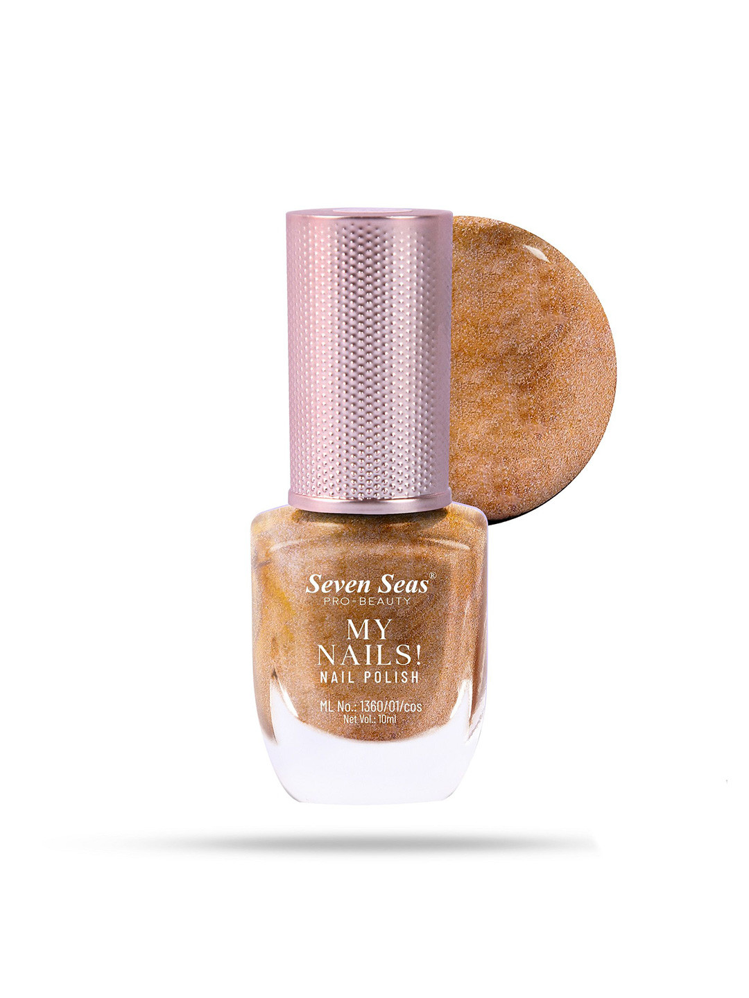 Seven Seas My Nails Pro-Beauty Long-Lasting Glitter Nail Polish - 10 ml - Gold 357