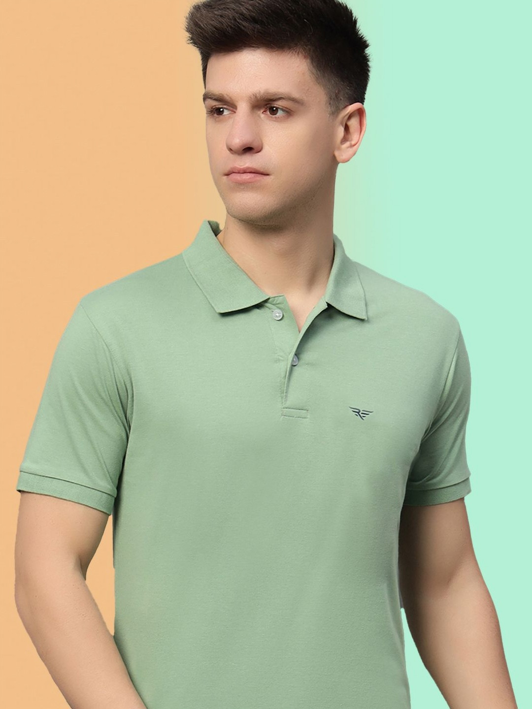 RISS Men Polo Collar Regular Fit T-shirt