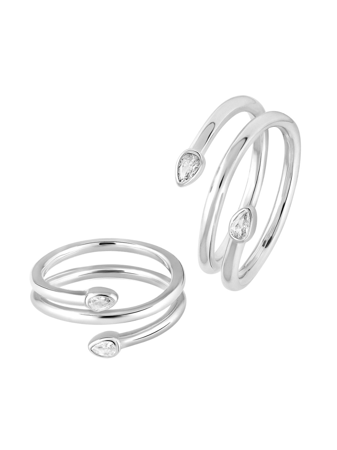 Peora Rhodium-Plated Toe Rings